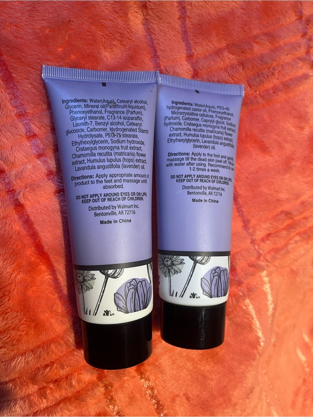 Lavender foot scrub and foot cream.